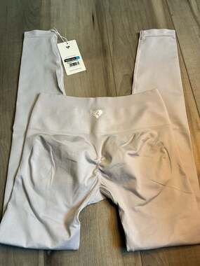 Women's Best Scrunch Seamless Long Length Leggings in Steel Grey Size Small